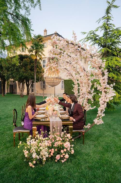 Image 57 of Villa Balbiano Wedding in Pink