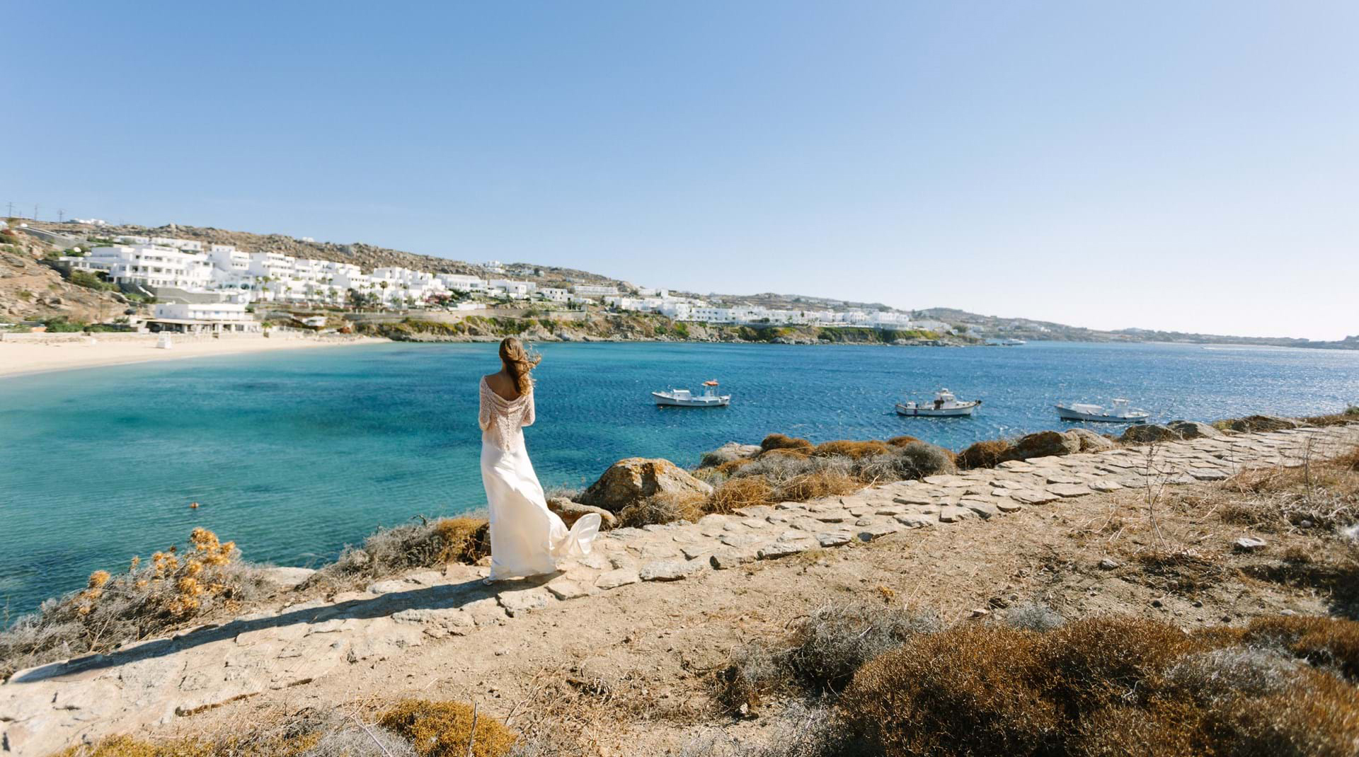 Couture Fashion for a Greece Destination Wedding or Event