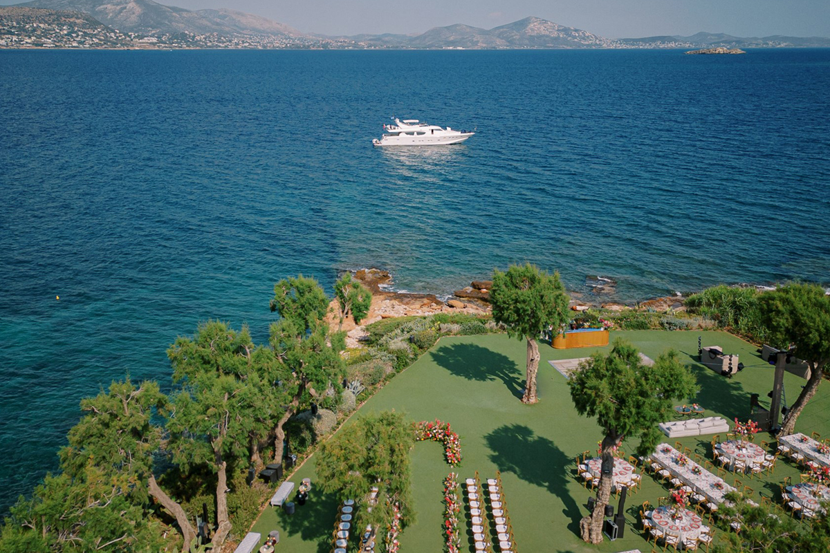 A Savory, Stylishly Presented Greek Mediterranean Destination Wedding Menu