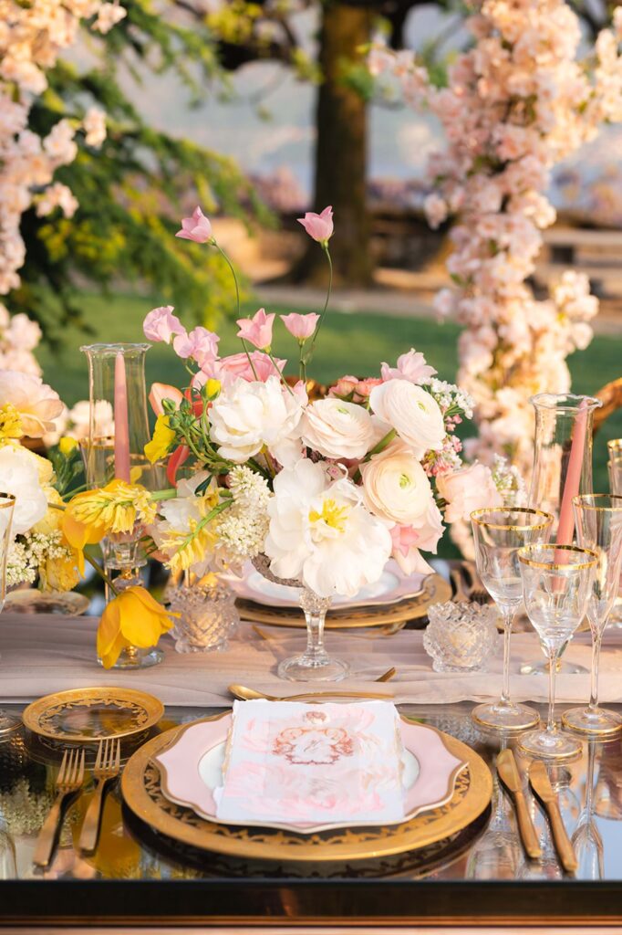 Villa Balbiano Wedding in Pink