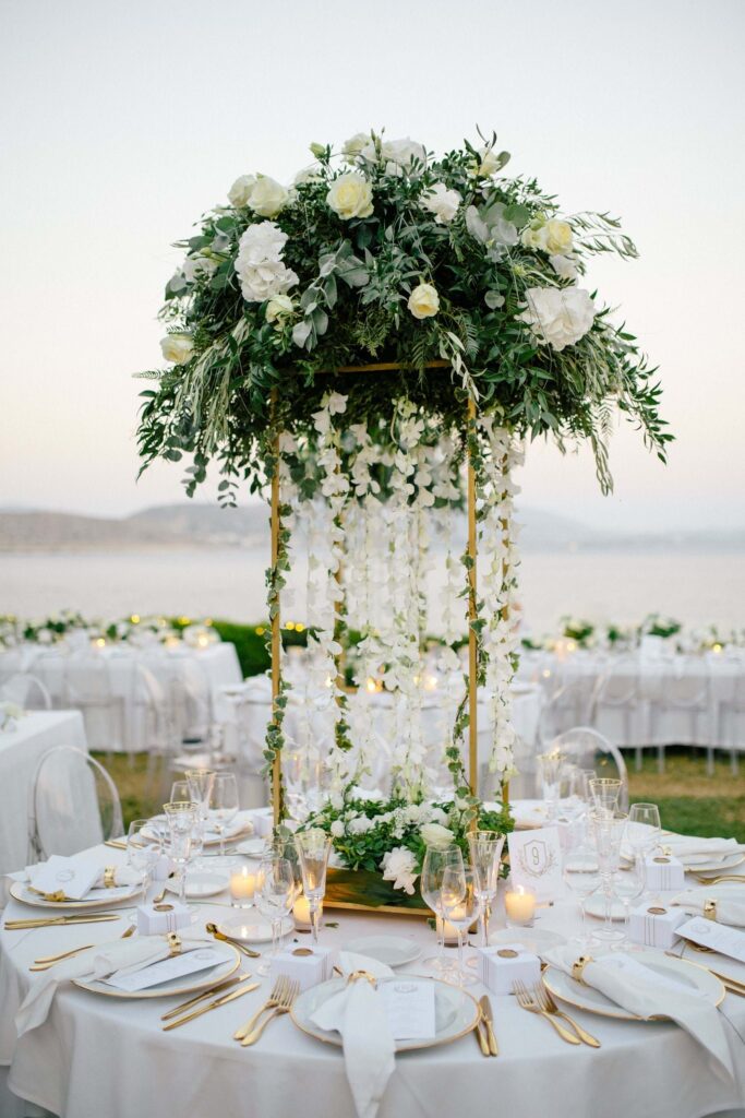 White & Gold Wedding In Athens Riviera