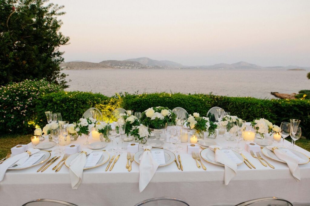 White & Gold Wedding In Athens Riviera