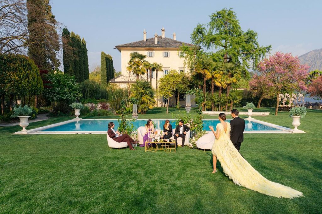 Villa Balbiano Wedding in Pink