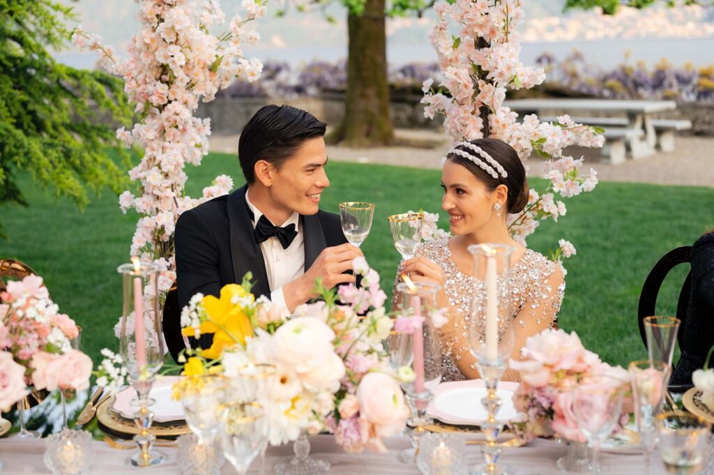 Villa Balbiano Wedding in Pink