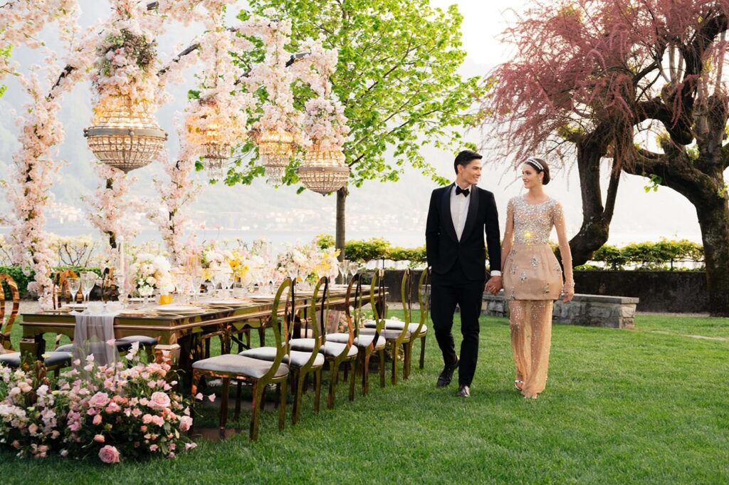 Villa Balbiano Wedding in Pink