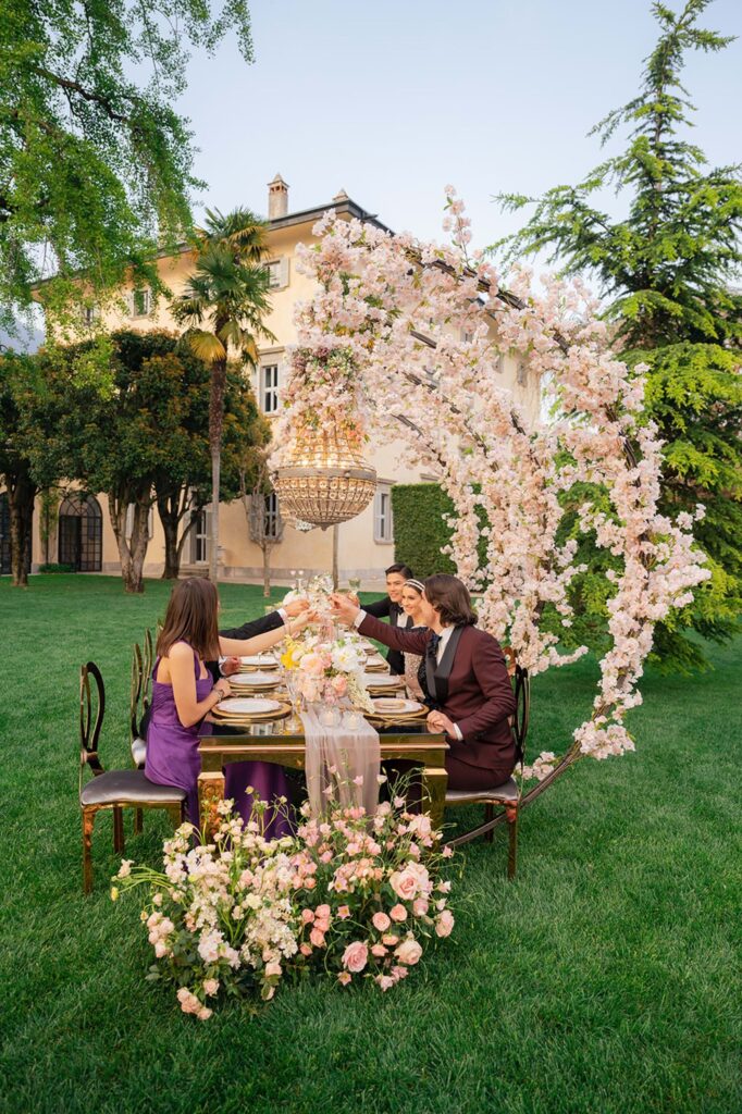 Villa Balbiano Wedding in Pink