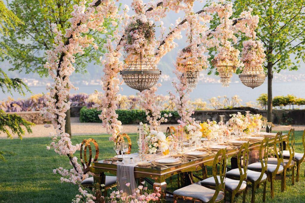 Villa Balbiano Wedding in Pink