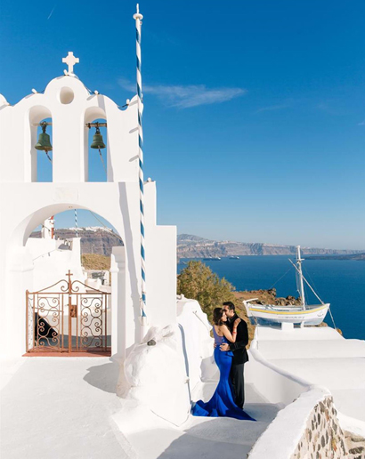 Hindu Wedding Celebration in Santorini