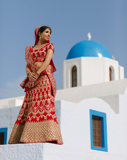 Indian Romance Wedding in Santorini